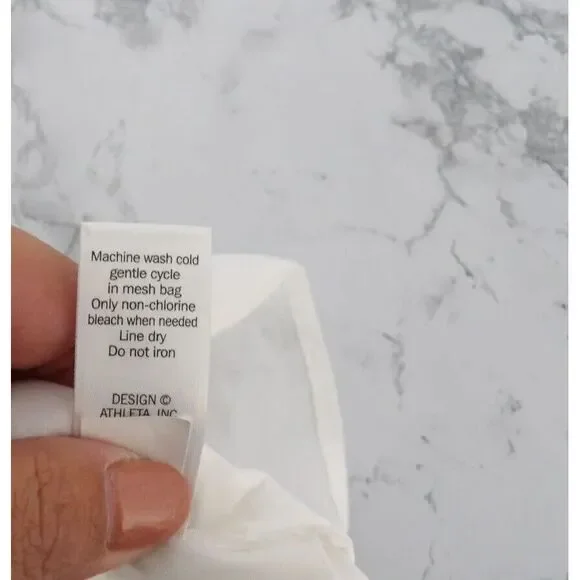 Athleta Eyelet Tank Top White‎ Halter Split Neck Flowy Sleeveless Lined Size S - Picture 11 of 11